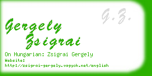 gergely zsigrai business card